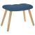 Scaun de relaxare cu taburet, albastru, textil GartenMobel Dekor