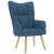 Scaun de relaxare cu taburet, albastru, textil GartenMobel Dekor