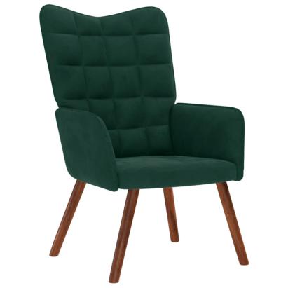 Scaun de relaxare, verde închis, catifea GartenMobel Dekor