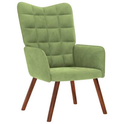 Scaun de relaxare, verde deschis, catifea GartenMobel Dekor