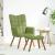 Scaun de relaxare cu taburet, verde deschis, catifea GartenMobel Dekor