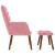 Scaun de relaxare cu taburet, roz, catifea GartenMobel Dekor