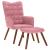 Scaun de relaxare cu taburet, roz, catifea GartenMobel Dekor