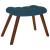 Scaun de relaxare cu taburet, albastru, catifea GartenMobel Dekor