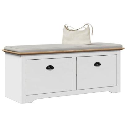 Bancă pentru hol „BODO” albă și maro 114x40x45 cm GartenMobel Dekor