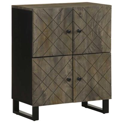 Bufetă neagră 60x33x75 cm lemn masiv de mango GartenMobel Dekor