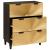 Bufet Negru și Aur 60 x 33 x 75 cm Lemn de mango solid GartenMobel Dekor