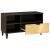 Cabinet TV cu sertar Negru și Aur 80 x 33 x 46 cm Lemn compozit GartenMobel Dekor