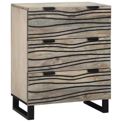 Bufet cu sertar Alb 60 x 33.5 x 75 cm Lemn masiv de mango GartenMobel Dekor