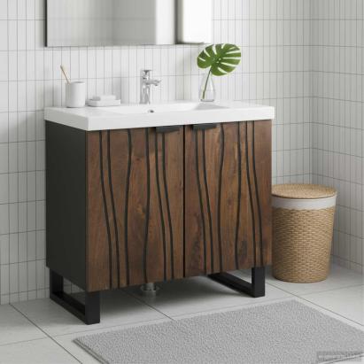 Dulap pentru Chiuveta de Baie cu raft castan 62 x 33 x 58 cm GartenMobel Dekor