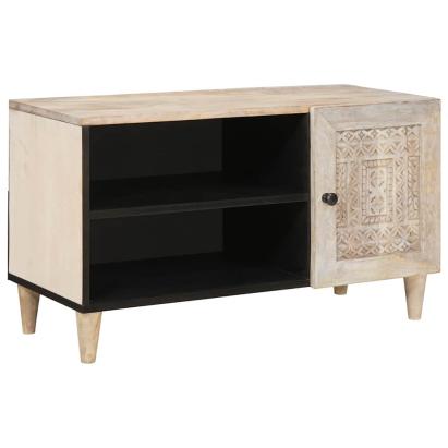 Unități TV cu raft cu ușă Alb 80 x 33 x 46 cm Lemn compozit GartenMobel Dekor