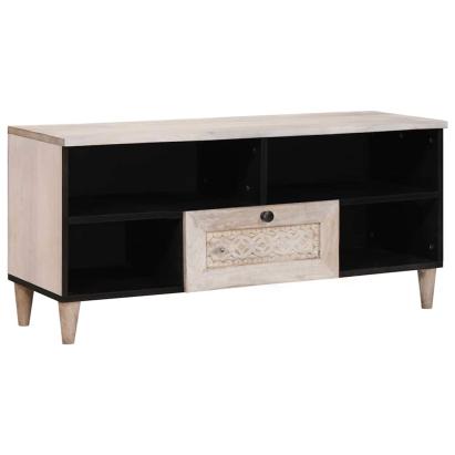 Unități TV cu sertar cu raft Alb 105 x 33 x 46 cm Lemn compozit GartenMobel Dekor