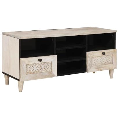 Unități TV cu sertar cu raft Alb 100 x 33 x 46 cm Lemn compozit GartenMobel Dekor