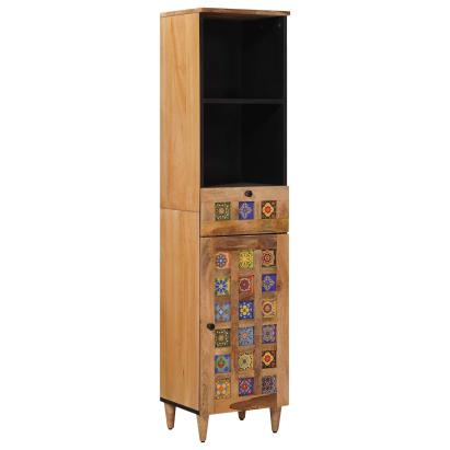 Dulap de Baie natural 38 x 33 x 160 cm Lemn de mango solid GartenMobel Dekor