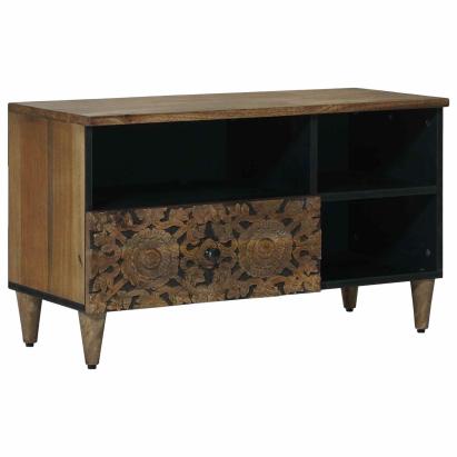 Cabinet TV cu sertar Maro 80 x 33,5 x 46 cm Lemn de mango solid GartenMobel Dekor