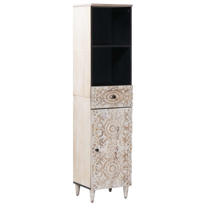 Dulap de Baie cu ușă Alb 38 x 33,5 x 160 cm Lemn de mango solid GartenMobel Dekor