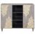 Bufet cu raft Gri și Aur 90 x 33 x 75 cm Lemn de mango solid GartenMobel Dekor