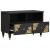 Cabinet TV cu sertar Negru 70 x 33 x 46 cm Lemn de mango solid GartenMobel Dekor