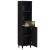 Dulap de Baie Negru 38 x 33 x 160 cm Lemn de mango solid GartenMobel Dekor