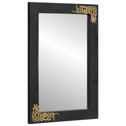 Oglindă pentru baie Negru și argintiu 70 x 50 x 2,5 cm GartenMobel Dekor