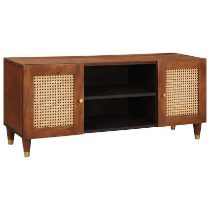 Cabinet TV cu raft Maro 105 x 33,5 x 46 cm Lemn de mango solid GartenMobel Dekor