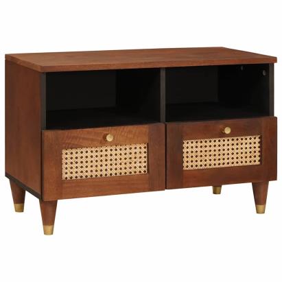 Cabinet TV cu sertar Maro 70 x 33,5 x 46 cm Lemn de mango solid GartenMobel Dekor