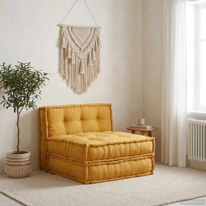 Unitatea de sofa modulară galben 70x70x36 țesătură GartenMobel Dekor