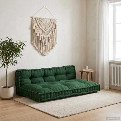 Perna pentru canapea pe palet 2 pcs Verde 120 x 80 x 38 cm GartenMobel Dekor