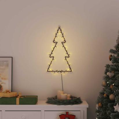 Lumini de Crăciun Siluetă Pom Crăciun 80 LED-uri Alb Cald GartenMobel Dekor