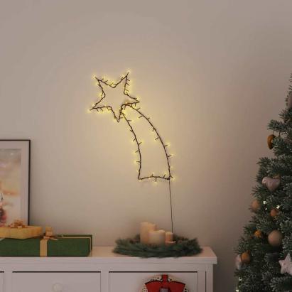 Lumini Crăciun Siluetă stea căzătoare 80 LED-uri alb cald GartenMobel Dekor