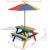 Masă de picnic pentru copii cu bănci și umbrelă, lemn multicolor  GartenMobel Dekor