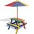 Masă de picnic pentru copii cu bănci și umbrelă, lemn multicolor  GartenMobel Dekor