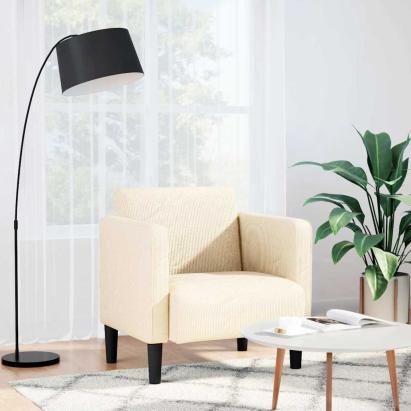 Canapea scaun cu cotiere crem 54 cm țesătură velur GartenMobel Dekor