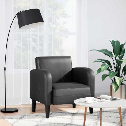 Canapea scaun cu cotiere negru 54 cm piele artificială GartenMobel Dekor