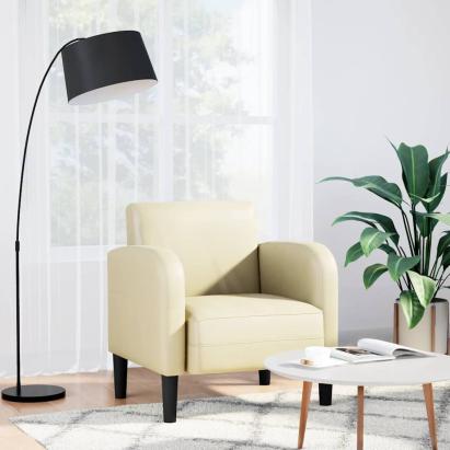 Canapea scaun cu cotiere crem 54 cm piele artificială GartenMobel Dekor