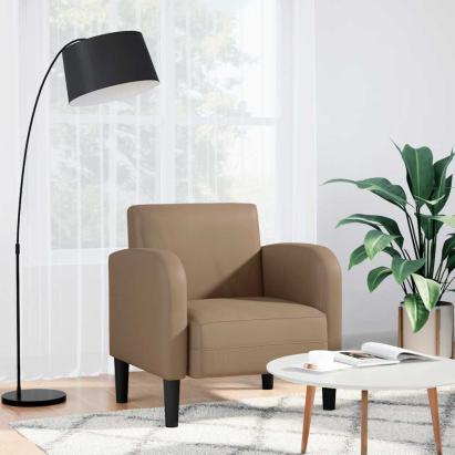 Canapea scaun cu cotiere Cappuccino 54 cm piele artificială GartenMobel Dekor