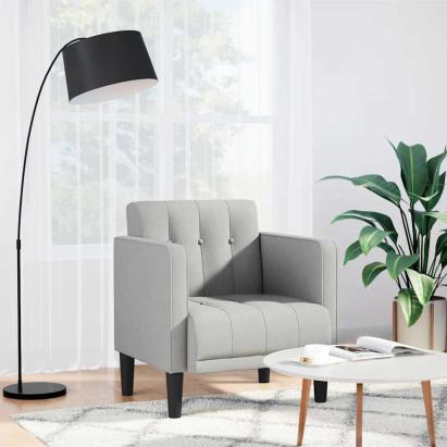 Canapea scaun cu cotiere, gri nor, 53 cm, textil GartenMobel Dekor