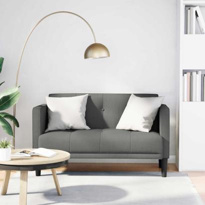 Canapea loveseat, gri închis, 111 cm, textil GartenMobel Dekor