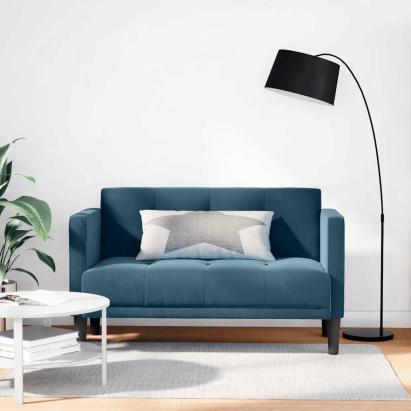 Canapea loveseat, albastru, 111 cm, catifea GartenMobel Dekor