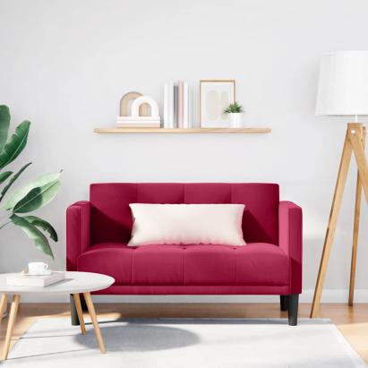 Canapea loveseat, vin roșu, 111 cm, catifea GartenMobel Dekor