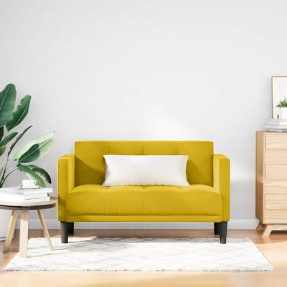 Canapea loveseat, galben, 111 cm, catifea GartenMobel Dekor