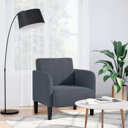Canapea Scaun cu cotiere Gri închis 54 cm catifea GartenMobel Dekor