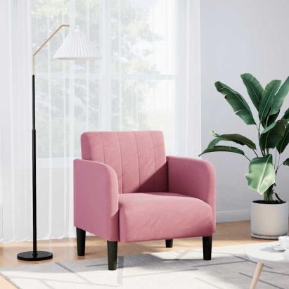 Canapea Scaun cu Cotiere Roz 54 cm Catifea GartenMobel Dekor