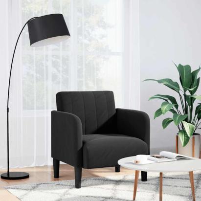 Canapea Scaun cu Cotiere Negru 54 cm Catifea GartenMobel Dekor