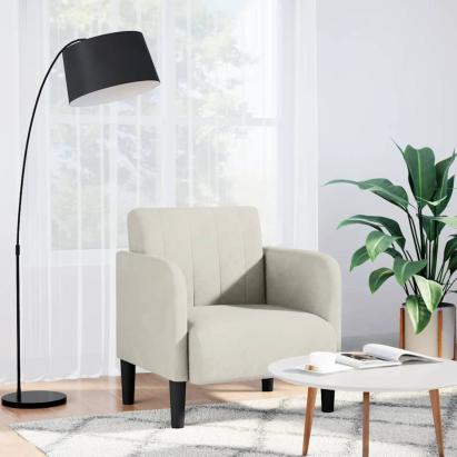 Canapea Scaun cu Cotiere Crem 54 cm Catifea GartenMobel Dekor