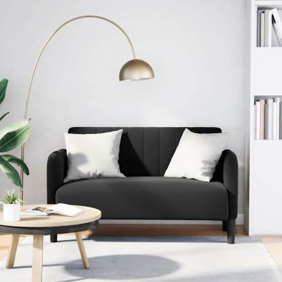 Canapea loveseat neagră 109 cm catifea GartenMobel Dekor