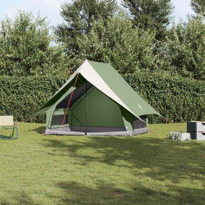 Cort de Familie cu acoperiș Verde și alb 220 x 220 x 184 cm GartenMobel Dekor