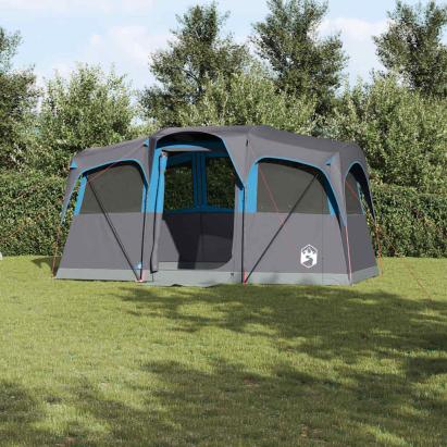 Cort de Familie cu acoperiș Albastru și Gri 435 x 255 x 216 cm GartenMobel Dekor