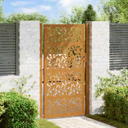 Poartă de grădină 100x175 cm, model frunze de oțel rezistente la intemperii GartenMobel Dekor