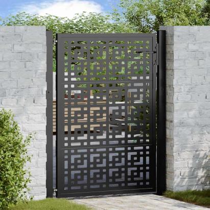 Poartă de grădină neagră 100x125 cm, oțel, model cruce GartenMobel Dekor